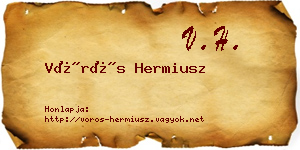 Vörös Hermiusz névjegykártya